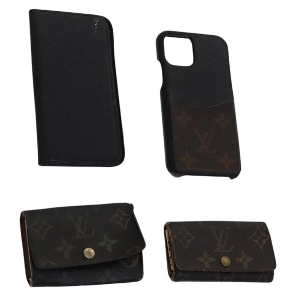 LOUIS VUITTON Monogram Epi Key Case 4Set Noir LV Auth BA641 - Picture 1 of 16